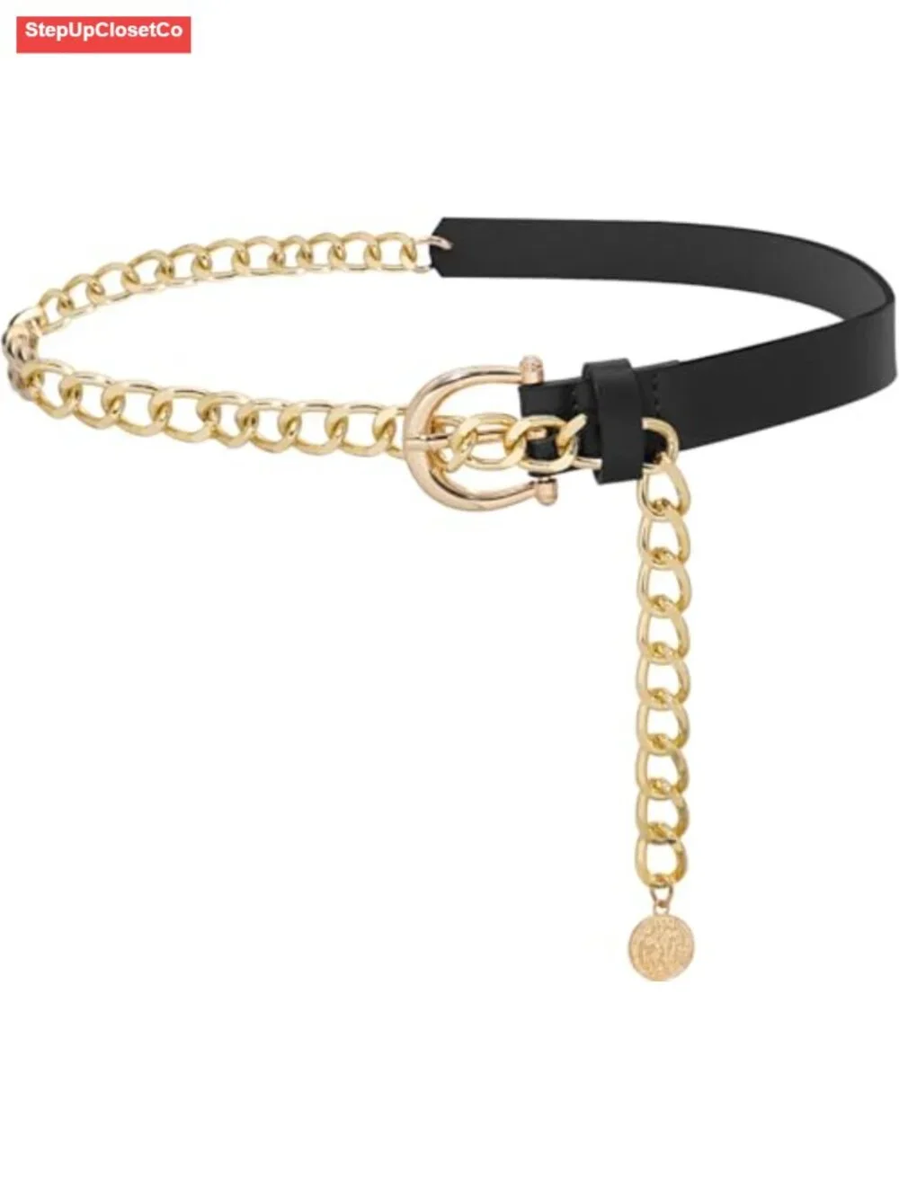 Chunky Waist Chain Belt PU Leather Belly Link S-4X